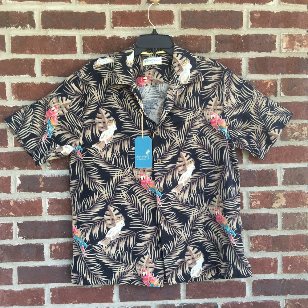 Caribbean Roundtree And Yorke Silk Hawaiian shirt